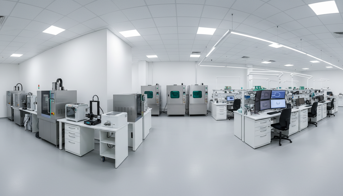 Производственная площадка Zetta Lab с фрезерными станками и 3D-принтерами